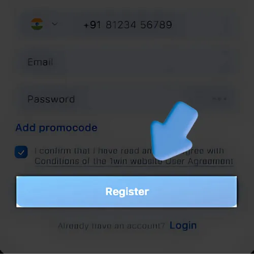 Instruction Completion of registration