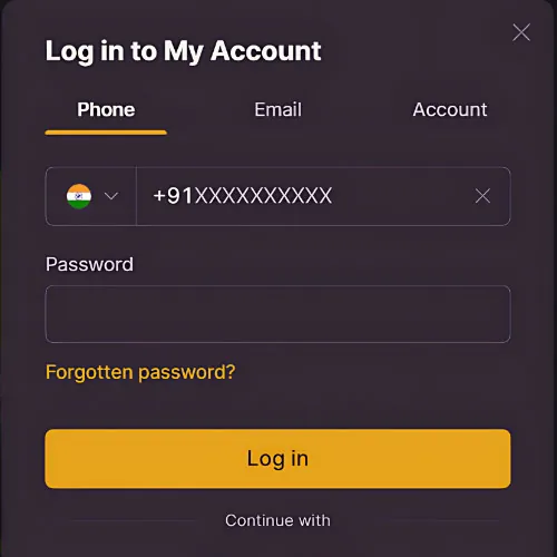 Instruction Log in to your account