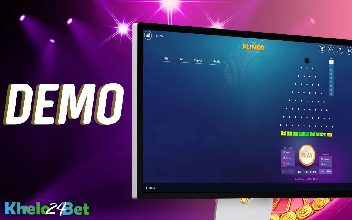 Khelo24Bet Casino Playing Plinko in Free Demo Mode