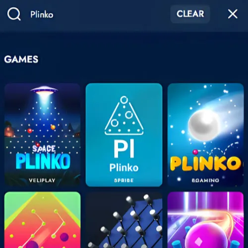Instruction Selecting a Plinko game