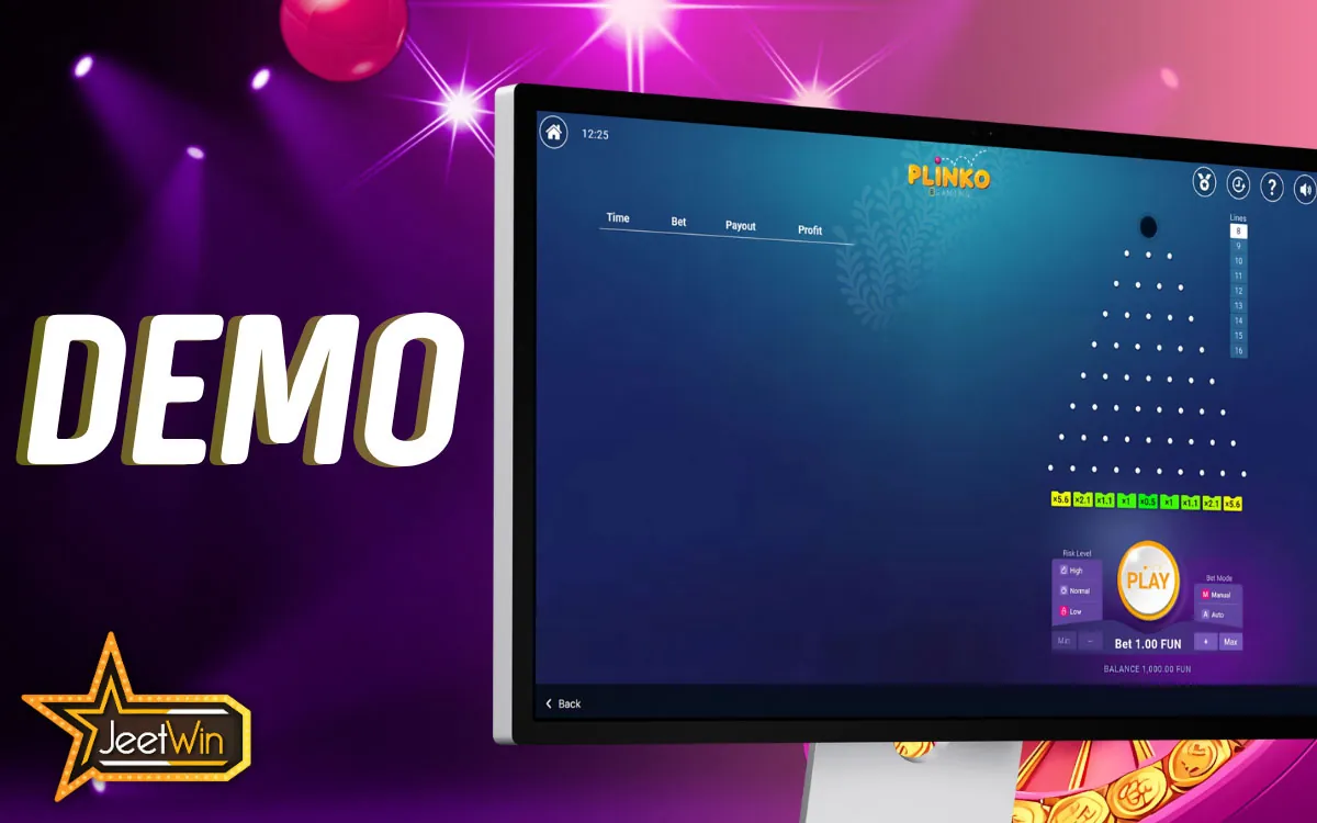 Demo Mode Playing Plinko