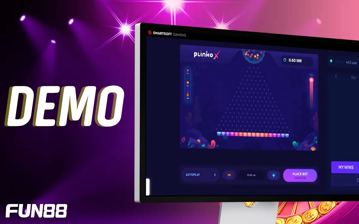 Fun88 Playing Plinko in Demo Mode