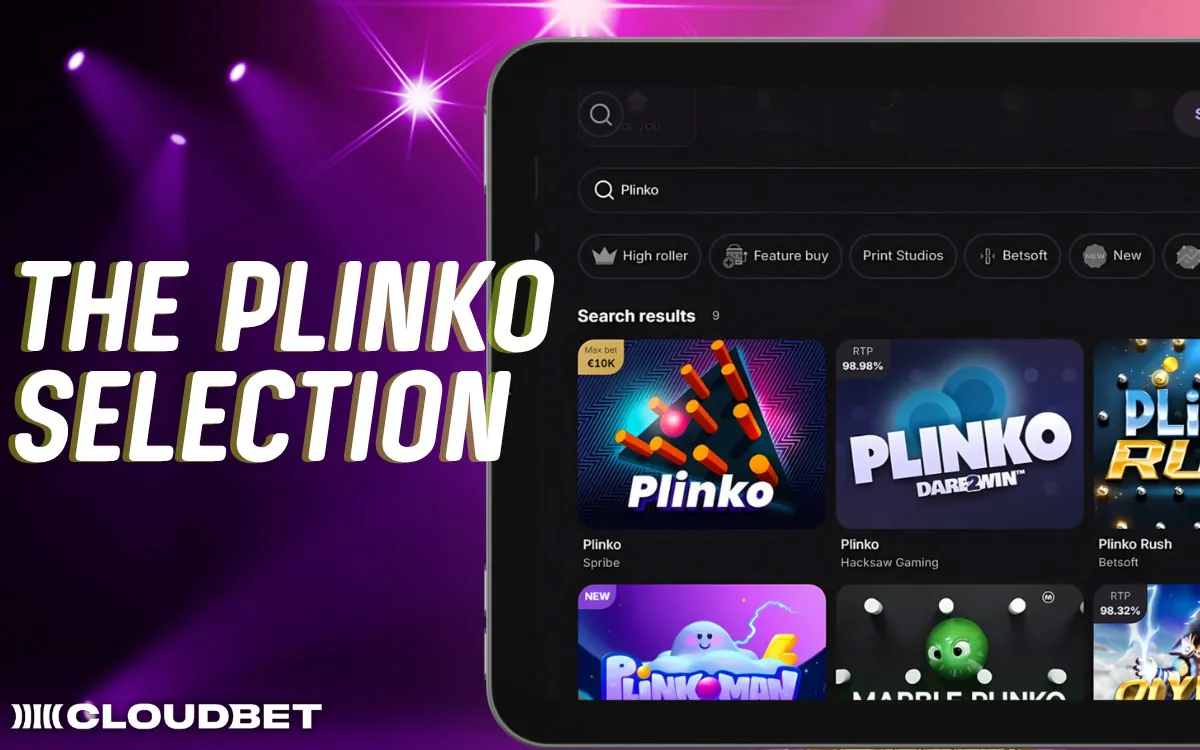 Cloudbet The Plinko Selection