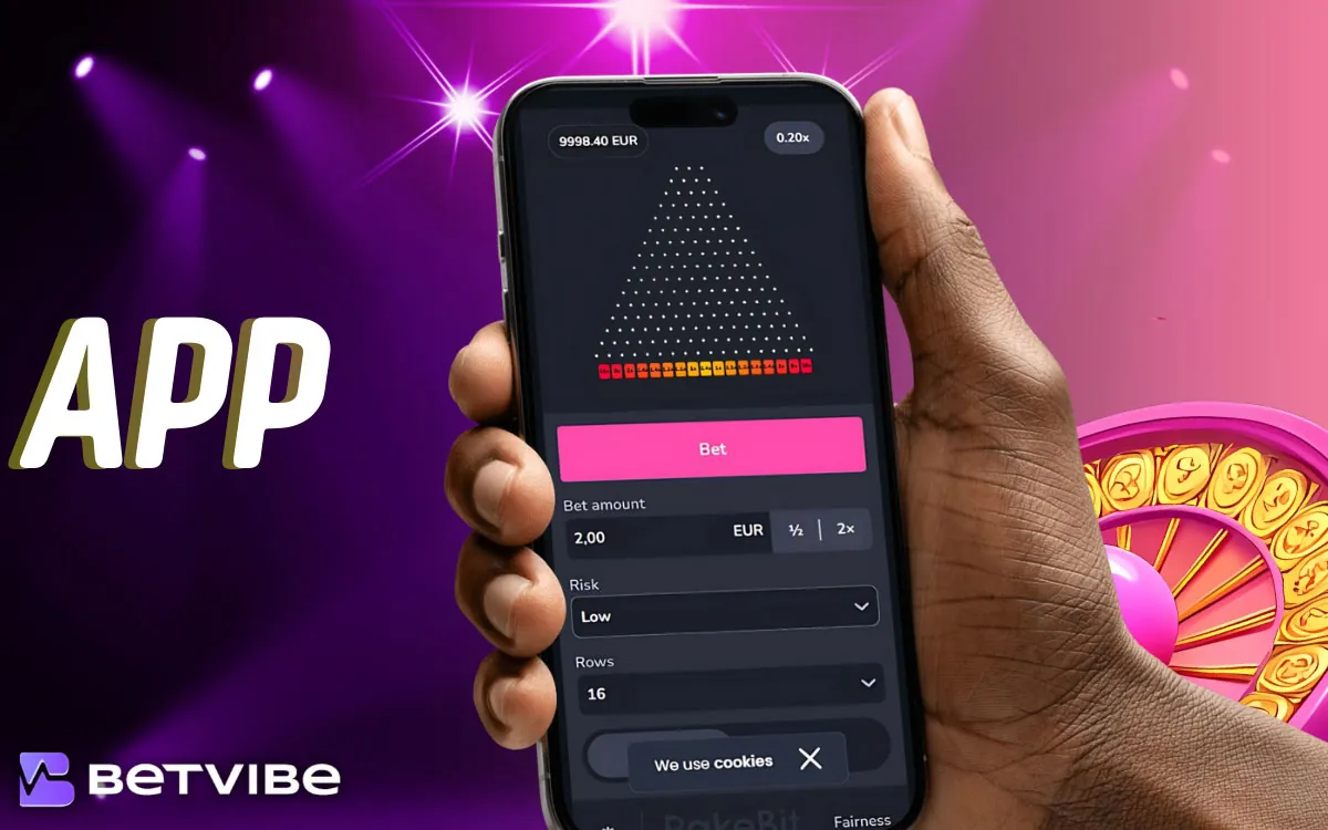 BETVIBE App Playing Plinko