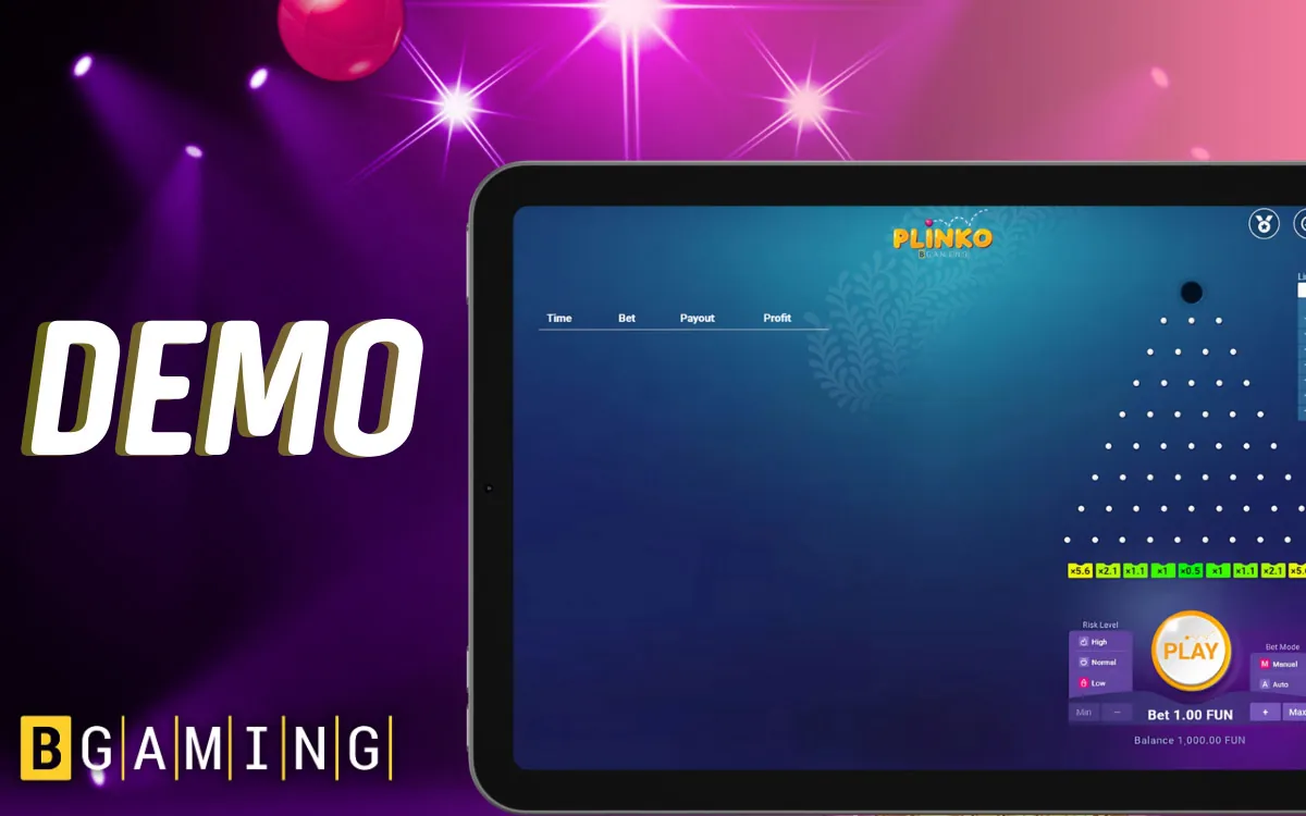 On the BGaming platform, you can play Plinko for free