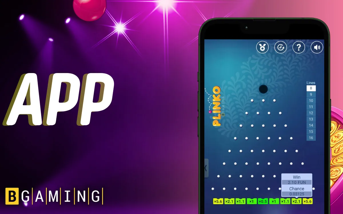 The BGmaing website has its own app for playing Plinko