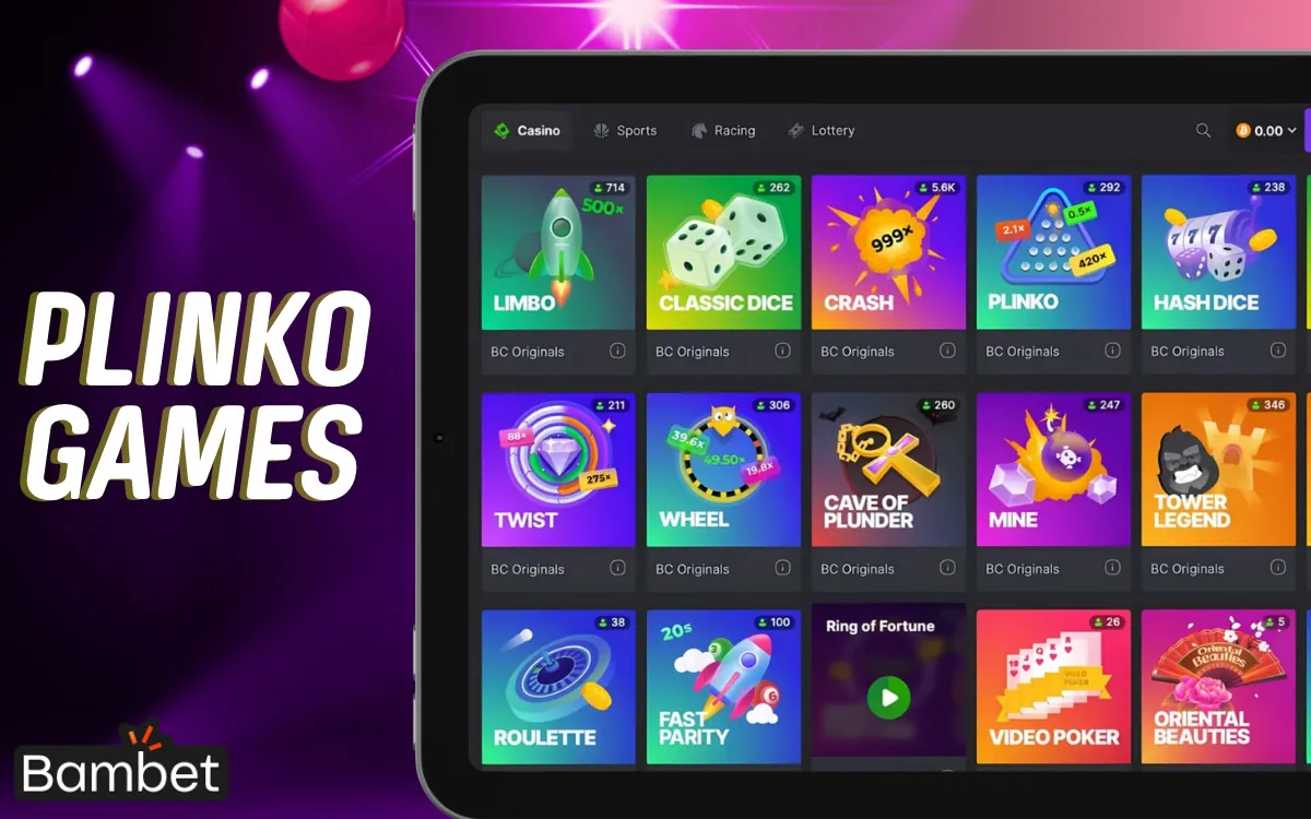 Learn more about Plinko games on the Bambet platform