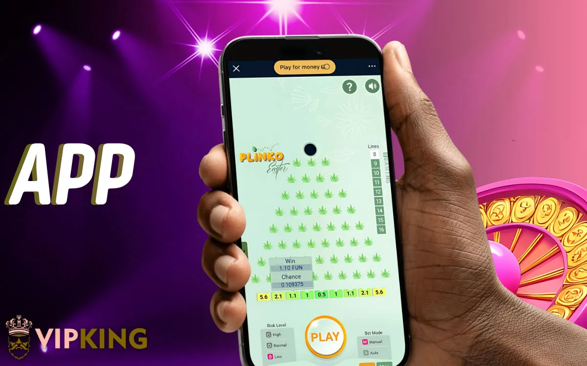 App Playing Plinko on the VipKing